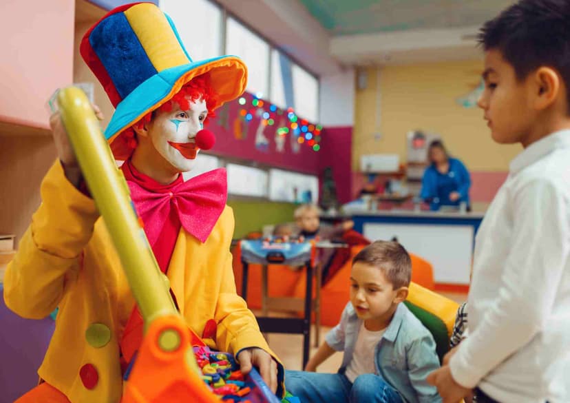 clown preforming at a birthday party in new york